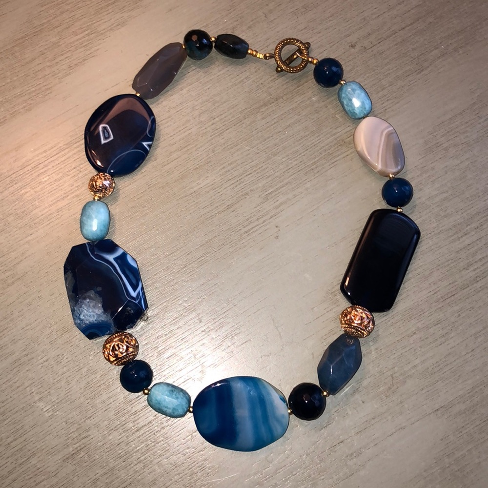 Shades of Blue Beaded Necklace
